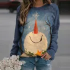 Женский свитшот с длинным рукавом, с рождественским принтом