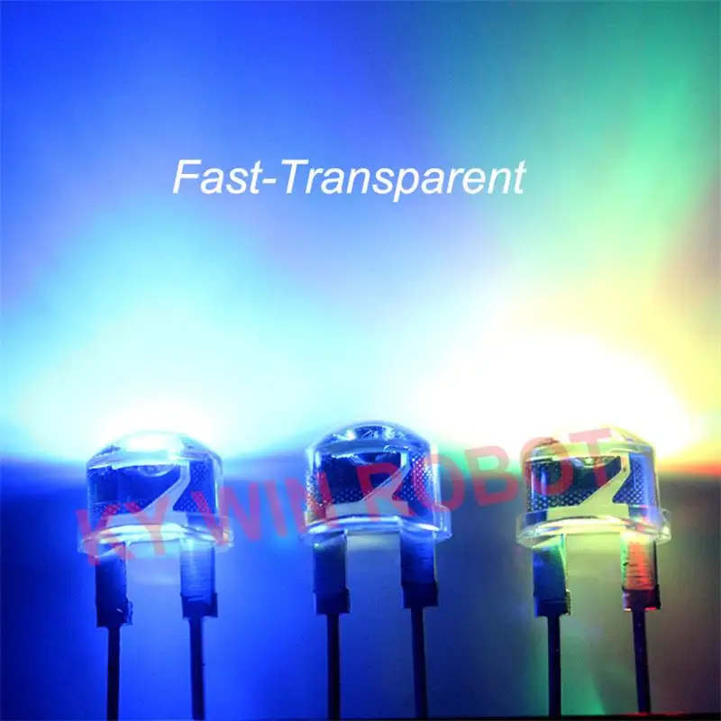 50pcs 8mm Straw Hat LED Diode Ultra Bright White 0.25W 0.5W 0.75W F8 Power 0.5W Light Emitting Diode Red Yellow Green Blue Pink images - 6