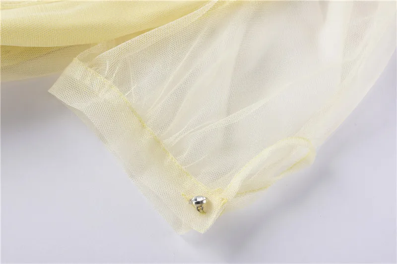 

Miu 2021 New Bow Beach Fairy Dress Net Yarn Female Short Sleeve