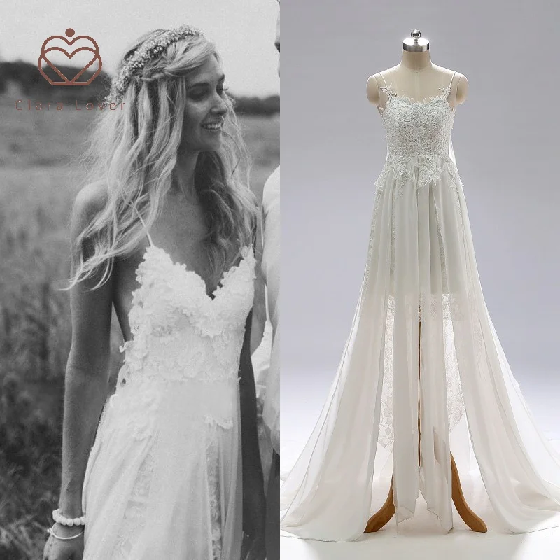 

New light mermaid short beach vintage wedding dresses dress novia vestido de noiva floor length gowns bride ball gown