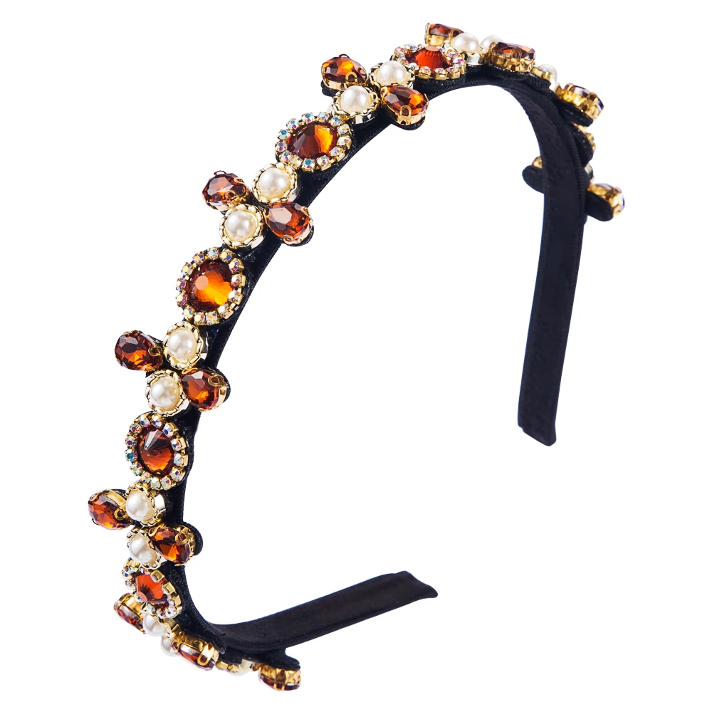 

Baroque Luxury Sparkly Hairband For Bridal Wedding Stone Rhinestone Headband For Women Party Girls Hair Accessories Headwear
