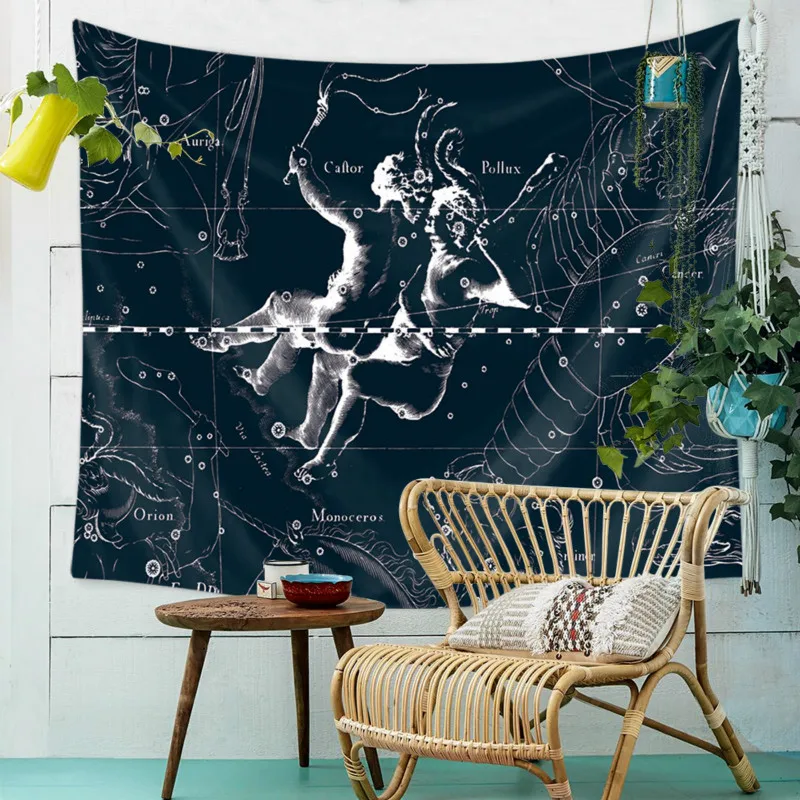 Черно-белые гобелены настенный хиппи декор для детской тропический гобелен