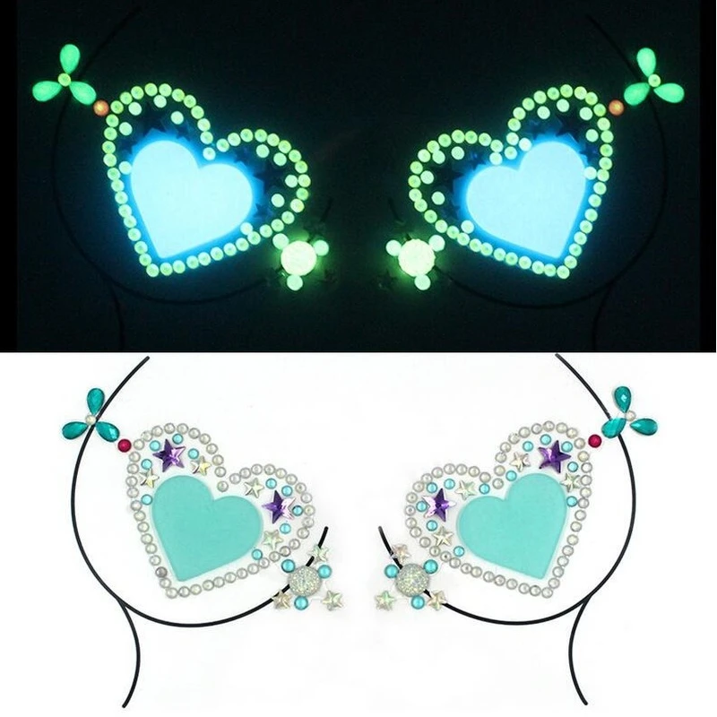 Новинка светящиеся цветные акриловые накладки на грудь в виде лепестков дышащие