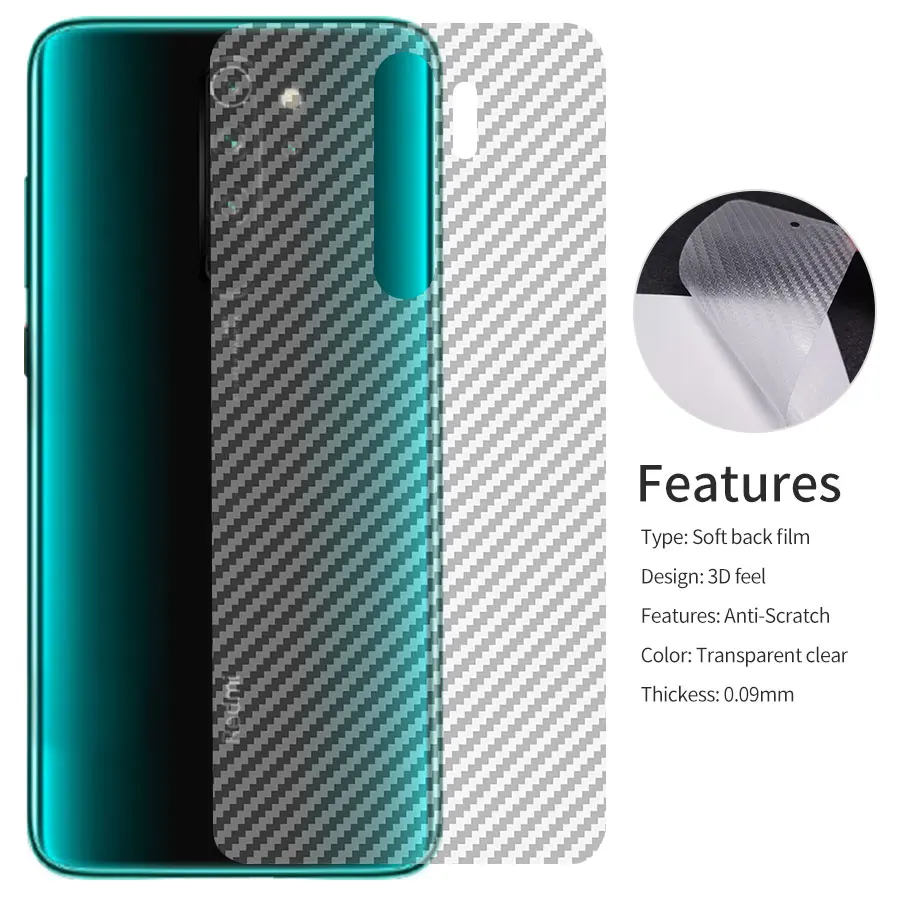 Задняя защитная пленка из углеродного волокна для Xiao mi Red K20 note 8 7 6 5 pro A3 CC9 CC9e 9T Pro