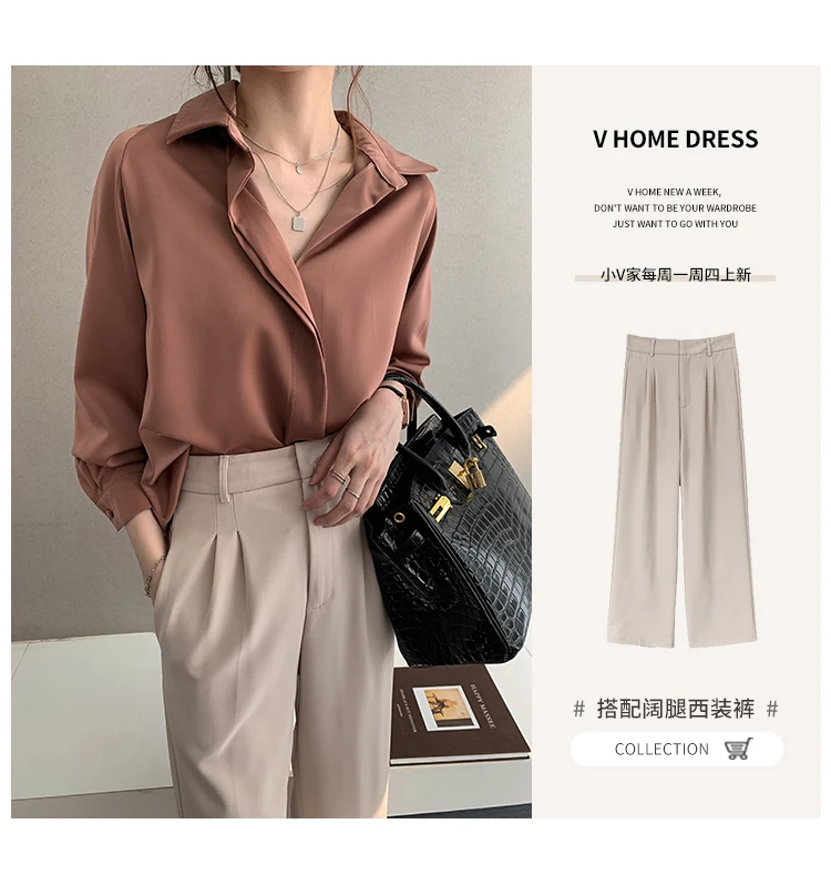 

Blouses Women Spring Summer Korean Francais Tops and Retro Loose Shirts Long Sleeves Blouses Shirts Plus Size Clothing for Women