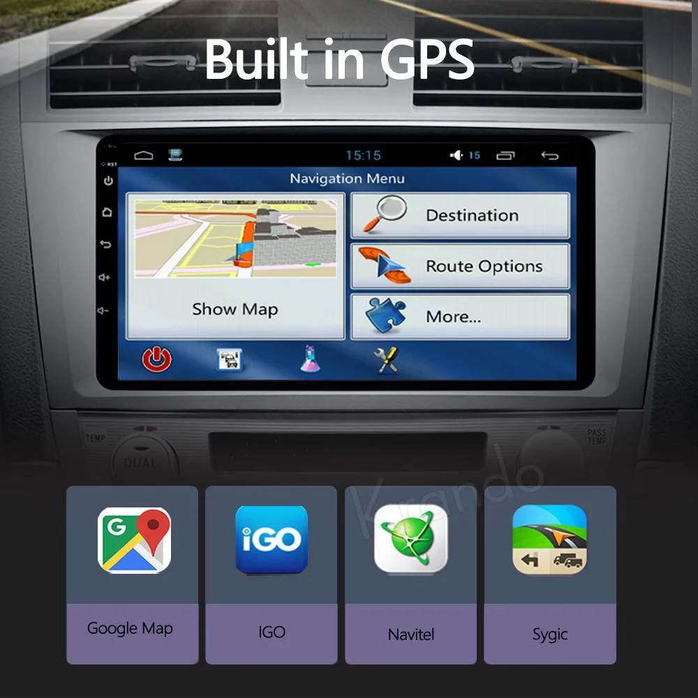 Krando Android 10.0 9&quot IPS Full Touch Car Multimedia Radio for TOYOTA CAMRY 2007-2011 Audio Gps Navigation Player Wifi Carplay |
