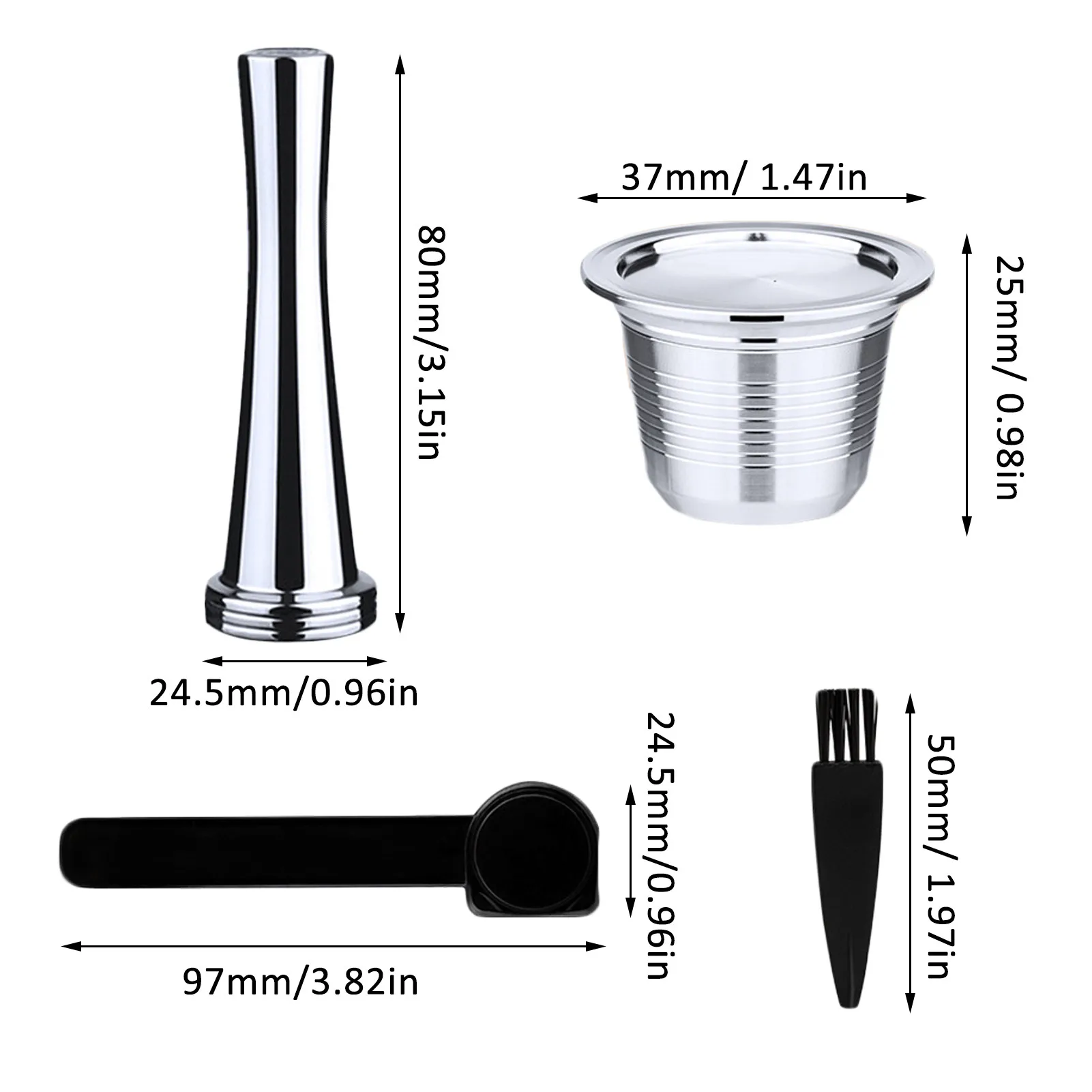 

Household Stainless Steel Mini Espresso Filter Shell Reusable Coffee Capsule Machine Refillable Filters Cup Fit For Coffee Maker