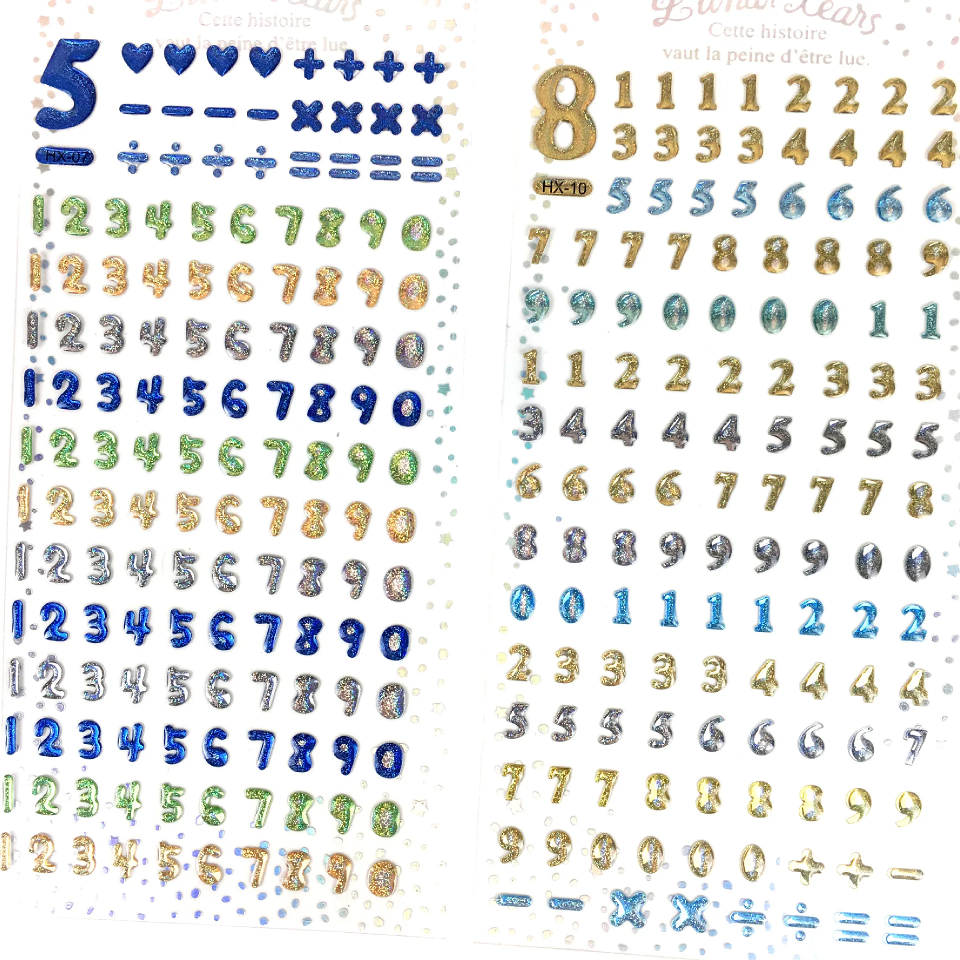 

Colorful Crystal Stereoscopic Adhesive Transparent Sticker Flash Alphanumeric DIY Manual Scrapbook Stationery Sticker
