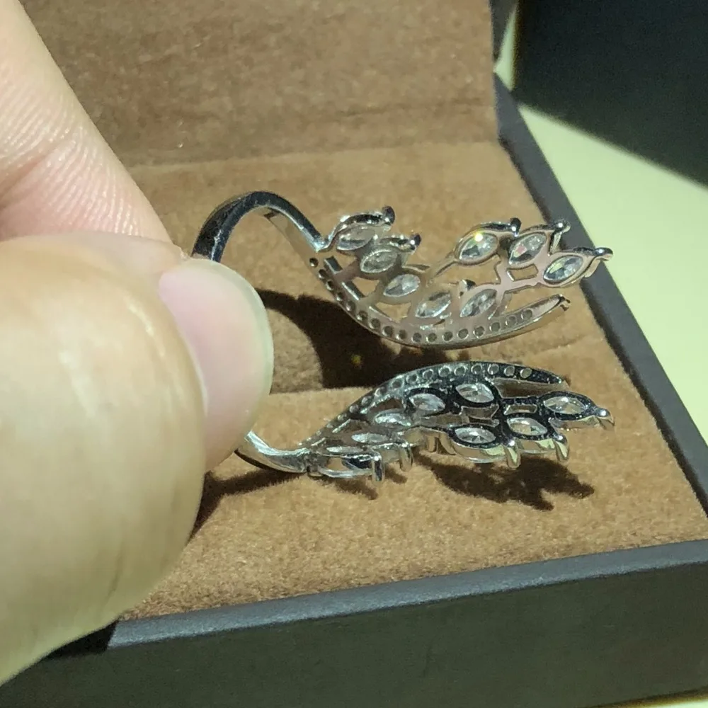 2018 уникальное регулируемое серебряное кольцо в форме крыла для женщин кольца с