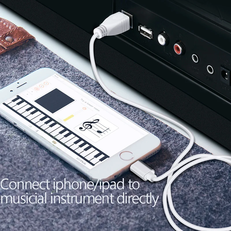 Для Lightning-USB B адаптер для midi кабельного разъема usb клавиатура электрического