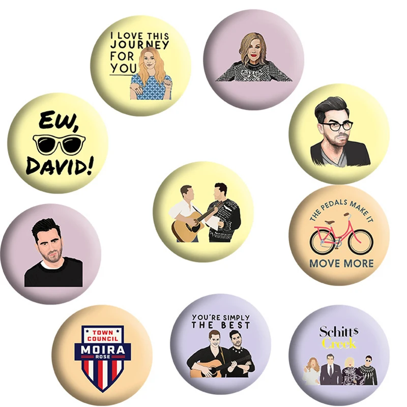 

TV Show Schitt's Creek Enamel Lapel Pin Brooch Rich And Poor Road Badge Bag Clothes Decoration Chest Brooches New Arrival