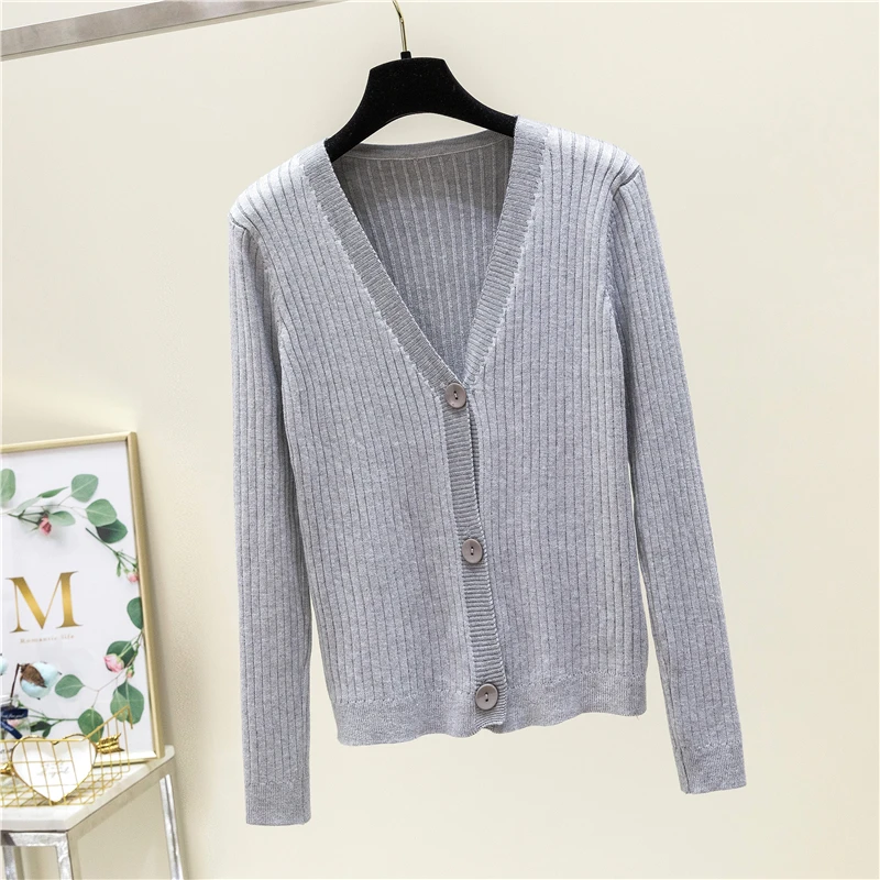 Кардиган женский весенний трикотаж для осени и кардиган с длинным рукавом