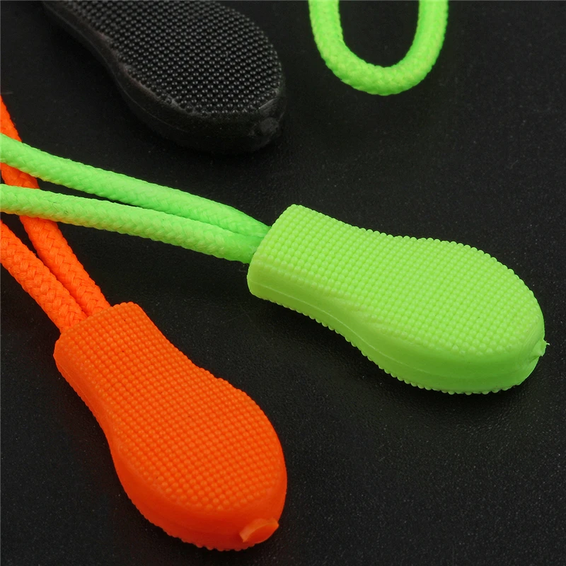 20 Pieces/Lot Zipper puller Cords Black Green Orange Sliders For Bag Garment Suitcase End Fit Rope Tag Fixer Zip Cord | Дом и сад
