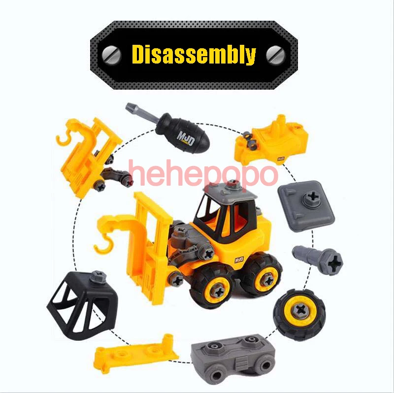 

Hehepopo Forklift Car Truck Disassemble Model Toy 20cm Truck Plastic Toy Construction Vehicles Truck for Children Boys Cars