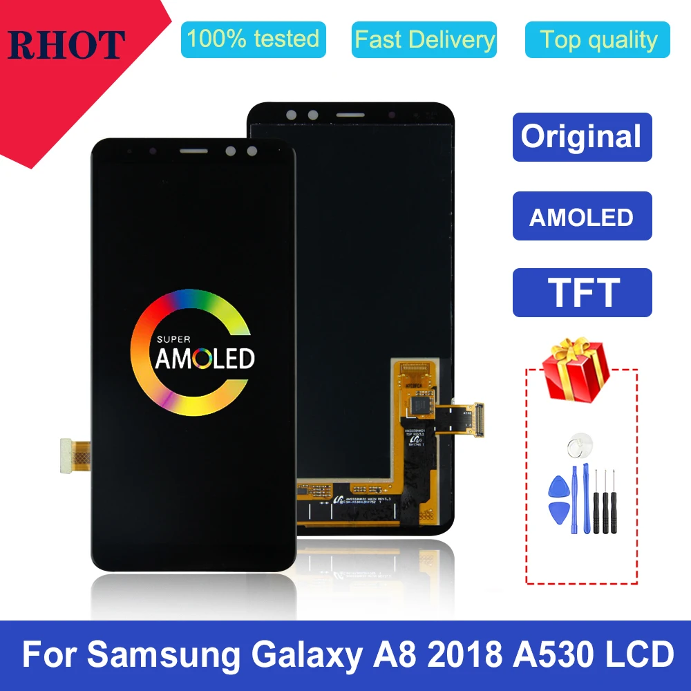 100% протестированный оригинальный Super AMOLED 5 6 &quotЖК-дисплей для Samsung Galaxy A8 2018 A530 A530F/DS