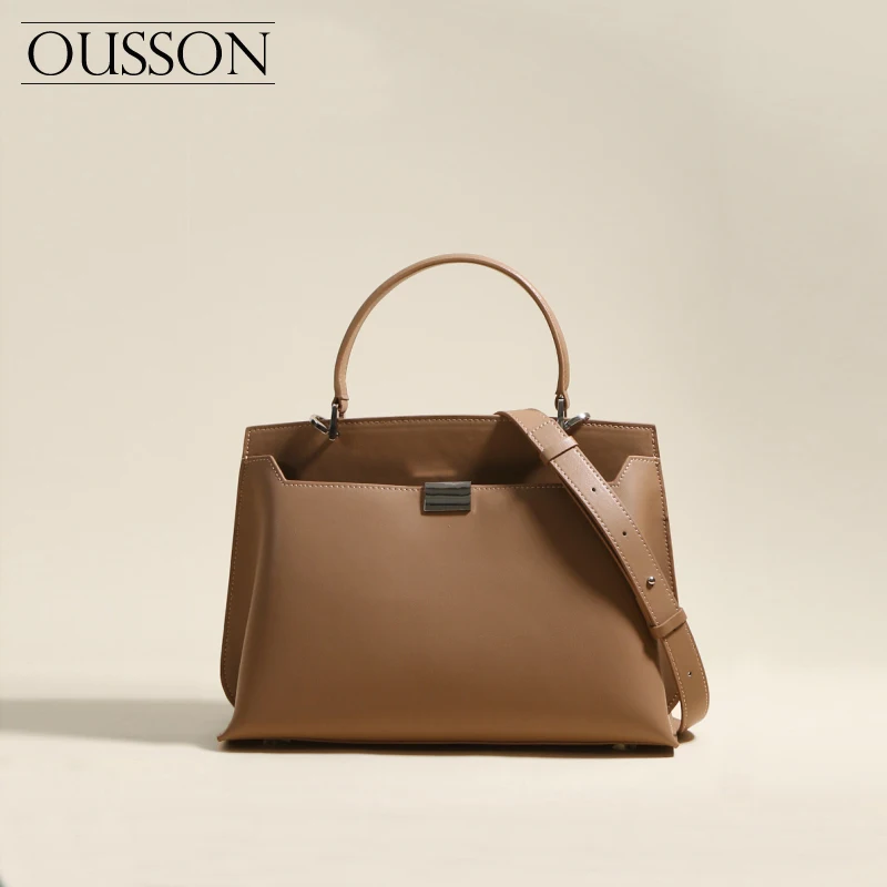 

OUSSON Women Fashion Leisure Large Capacity Messenger Portable One-Shoulder Bag Ladies Soft Leather Tote Bag