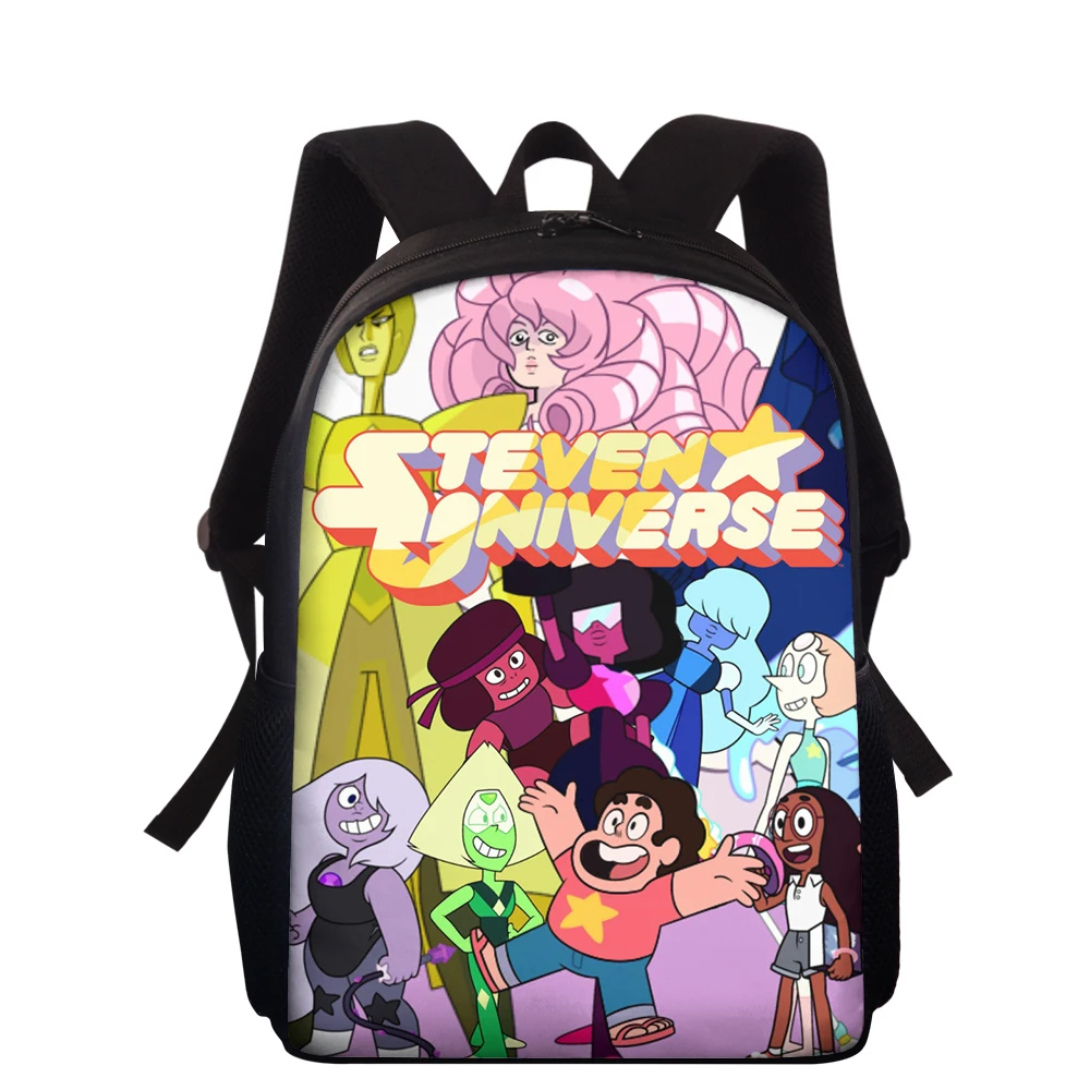 HALYUNASC 15-Inch Children's Backpack Steven Universe Prints Pattern Kids School Bags Cartoon Anime Design Students Book Bags