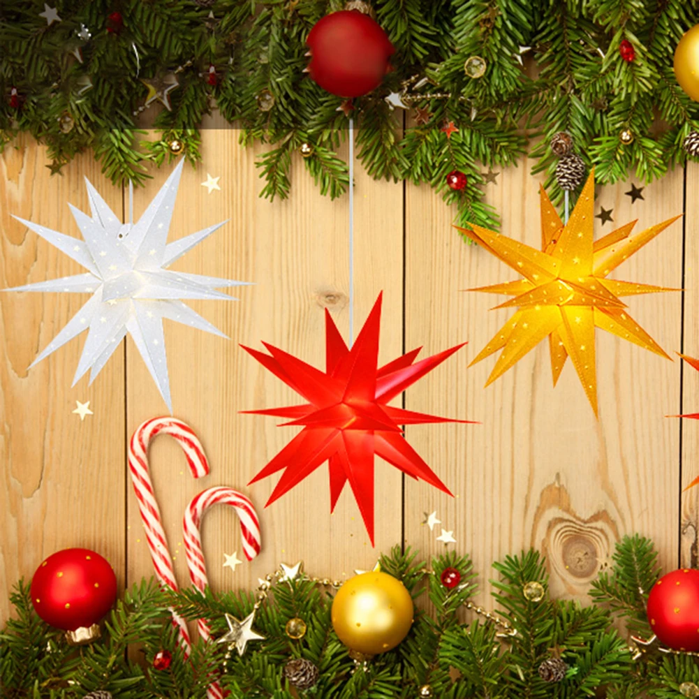 

Christmas Tree Topper Star Ornaments LED Festival Party Indoor Room Lights for Indoor Outdoor Xmas Party New Year Living Room