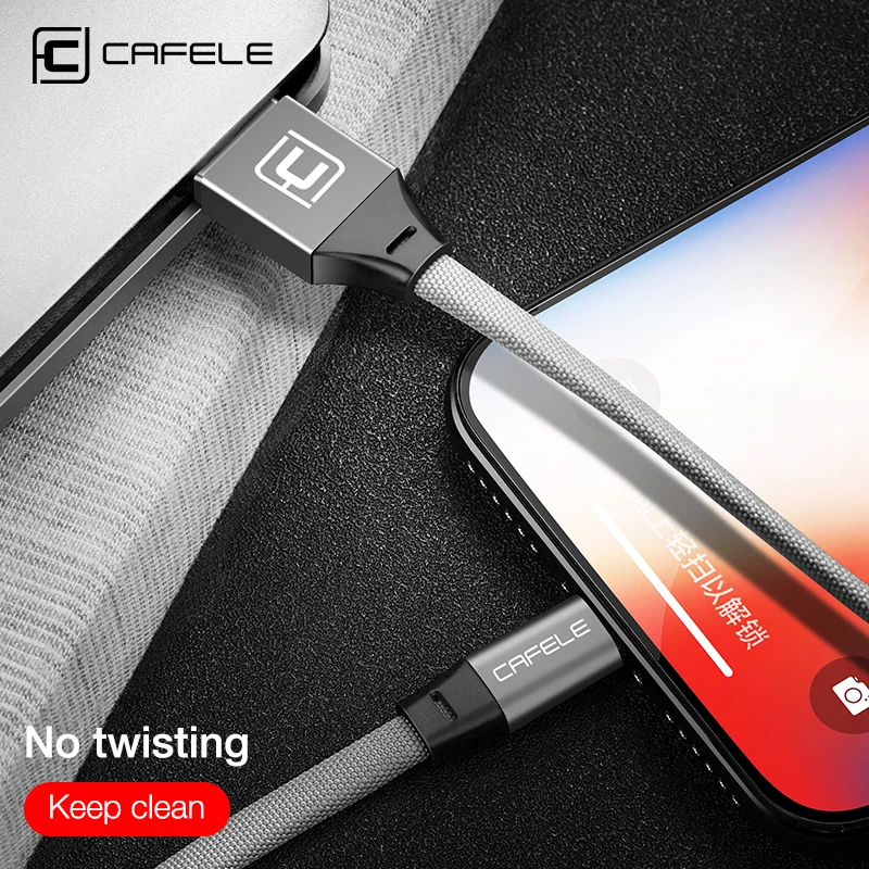 USB-кабель CAFELE для iPhone 11 Pro Max XR XS X 8 7 6 Plus 5S зарядный кабель синхронизации данных из