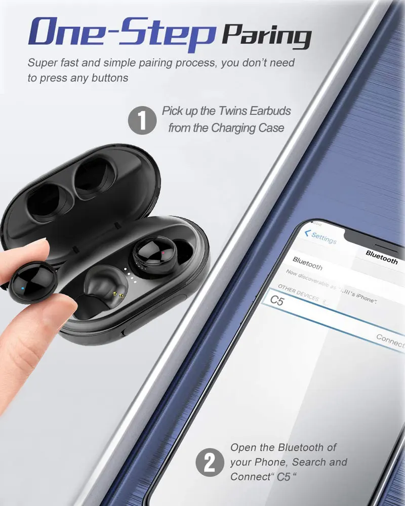 TWS Bluetooth 5.0 Earphones IPX8 Waterproof Blutooth Headset True Wireless Earbuds for Swimming IP68 Bathing 3500mAh Power Bank |