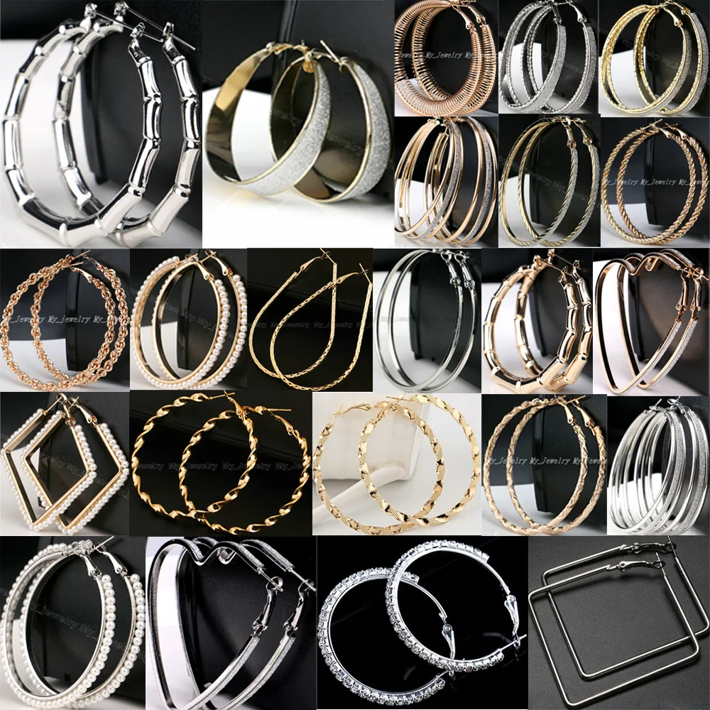 Винтажные золотые серебряные цвета большие серьги в форме круга с зажимом, украшенные кристаллами и большими круглыми жемчугами, женские девочки свадебные вечеринки ювелирные изделия мода.