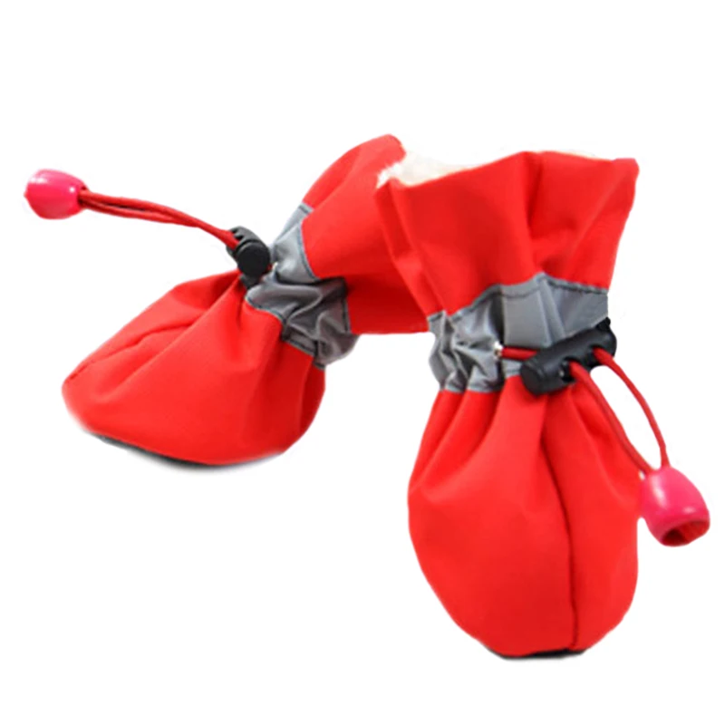 Популярные зимние ботинки для собак 4 шт. Нескользящие водонепроницаемые щенков