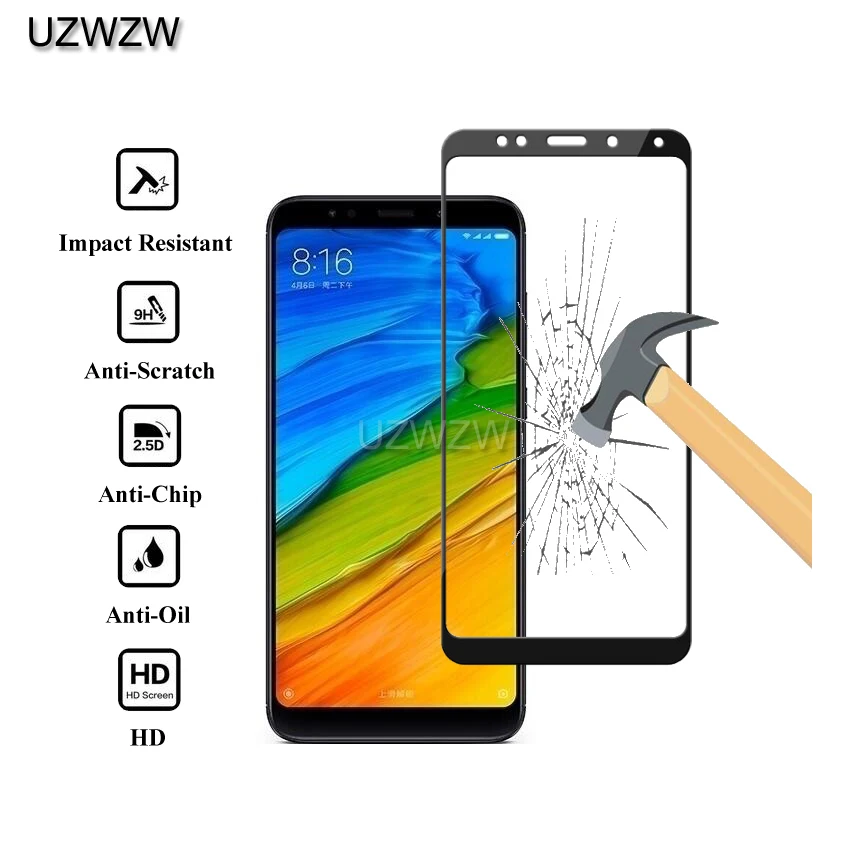 2 шт полное покрытие из закаленного стекла для Xiaomi Redmi 5/Redmi 5 Plus Защитное стекло для экрана для Xiaomi Redmi 5 Plus стекло