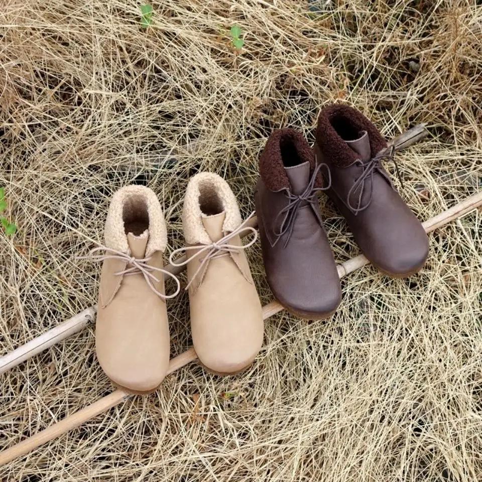 

Winter Cotton Shoes For Women Plus Velvet Thickened Warm Snow Boots Soft Bottom Non-slip Cold-proof Short Boots Zapatillas Mujer