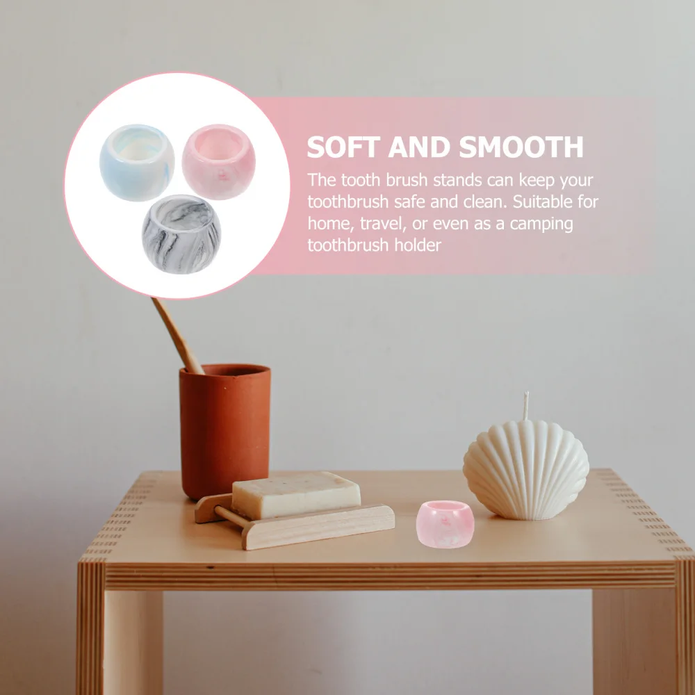 

3Pcs Creative Electric Toothbrush Rack Marbling Electric Toothbrush Pedestal