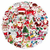 50pcsbox christmas decorative sticker merry santa claus shaped stickers for diy scrapbook diary album decoration stationery