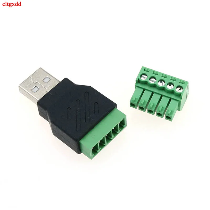 

1Pcs USB 2.0 Type Male Female Turn 5Pin Terminal USB Turn Terminal Avoid Welding Plugs USB Plug Male Head Female Head Connector