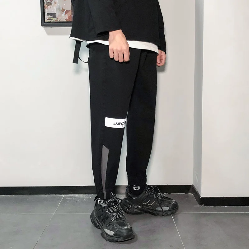 Новинка Молодежные популярные спортивные хлопковые рабочие штаны с завязками 9