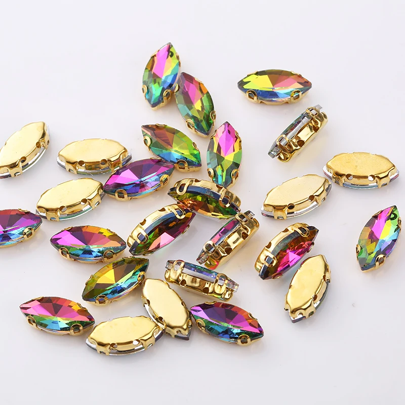 Камни для шитья с отверстиями 7x15 мм 50 дюймов|Стразы| |