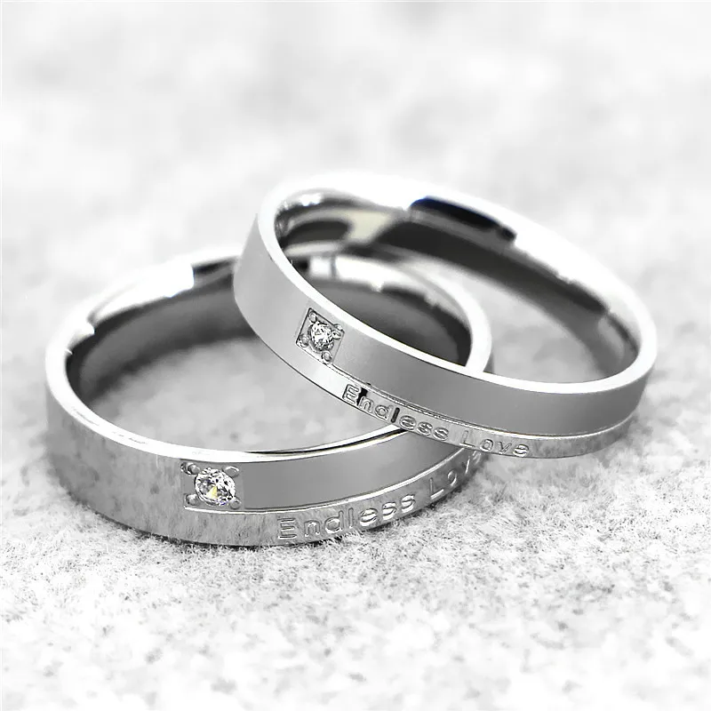 Высококачественные кольца для влюбленных из стали 316L Бесконечная любовь стразы