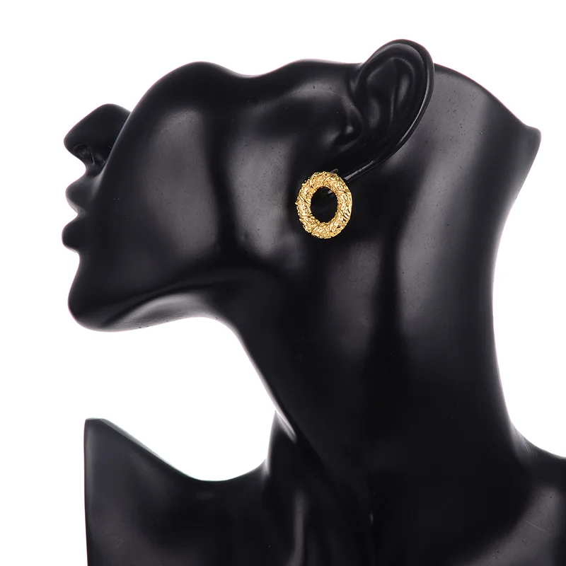 

HONGYE Punk Metal Large Hollow Circle Geometric Round Big Stud Earrings for Women Girl Wedding Party Jewelry Wholesale Gift