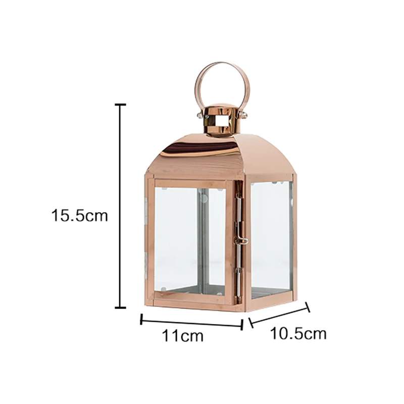 S Rose Gold Подсвечник из нержавеющей стали, розовое золото, Европейский подсвечник, стеклянный подсвечник, романтичный подсвечник, украшение - Цвет: S Rose Gold