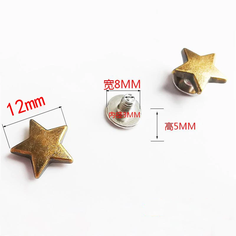 12 мм пятиконечные звездочные Заклепки Шпильки винтовые шипы наконечники для
