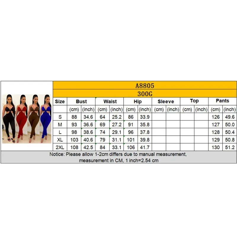 

Women Solid Color Sleeveless Backless Sexy Halter Strap Jumpsuit Romper Slim Fit Deep V-neck Hollow Out Long Playsuit for Summer