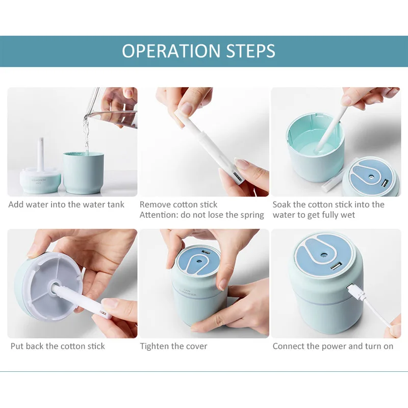 Многофункциональный 3 в 1 USB увлажнитель воздуха 200 мл диффузор эфирного масла 7