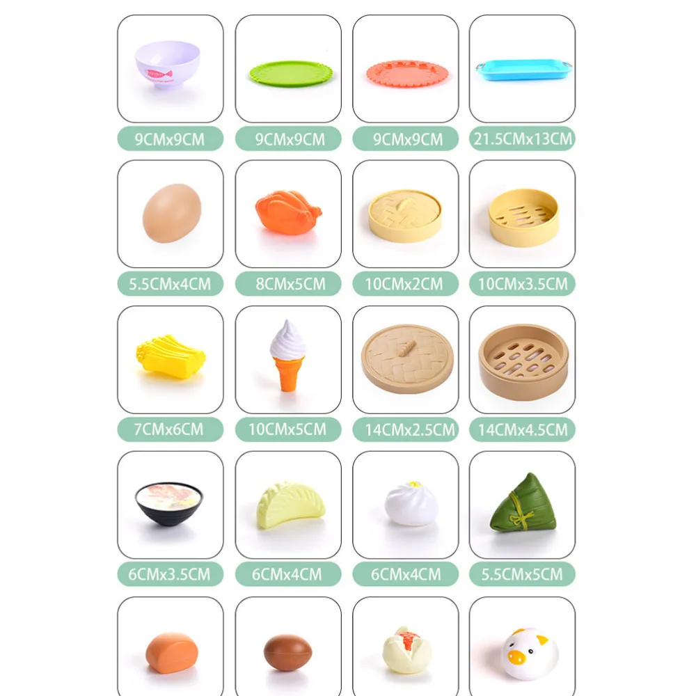 

46pcs/1 Set Creative Kid Cooking Toys Funny Fake Steamed Buns Steamer Toys Kitchen Toys for Girl Boy (Colorful)