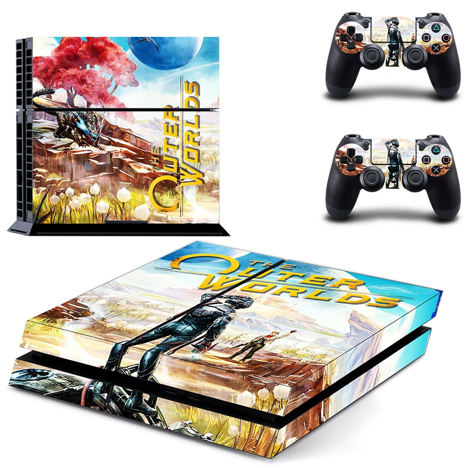 Виниловая наклейка PS4 наклейка для sony playstation 4 консоль и 2 контроллера Skins-внешний мир