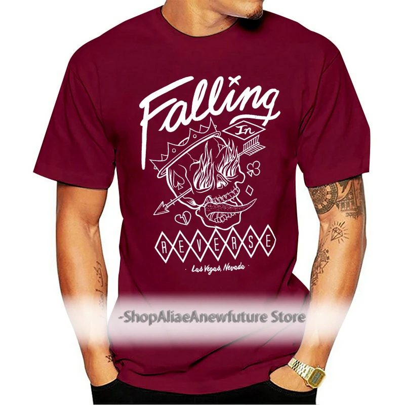 

Men T shirt Falling In Reverse Flame Skull Short Sleeve funny t-shirt novelty tshirt women