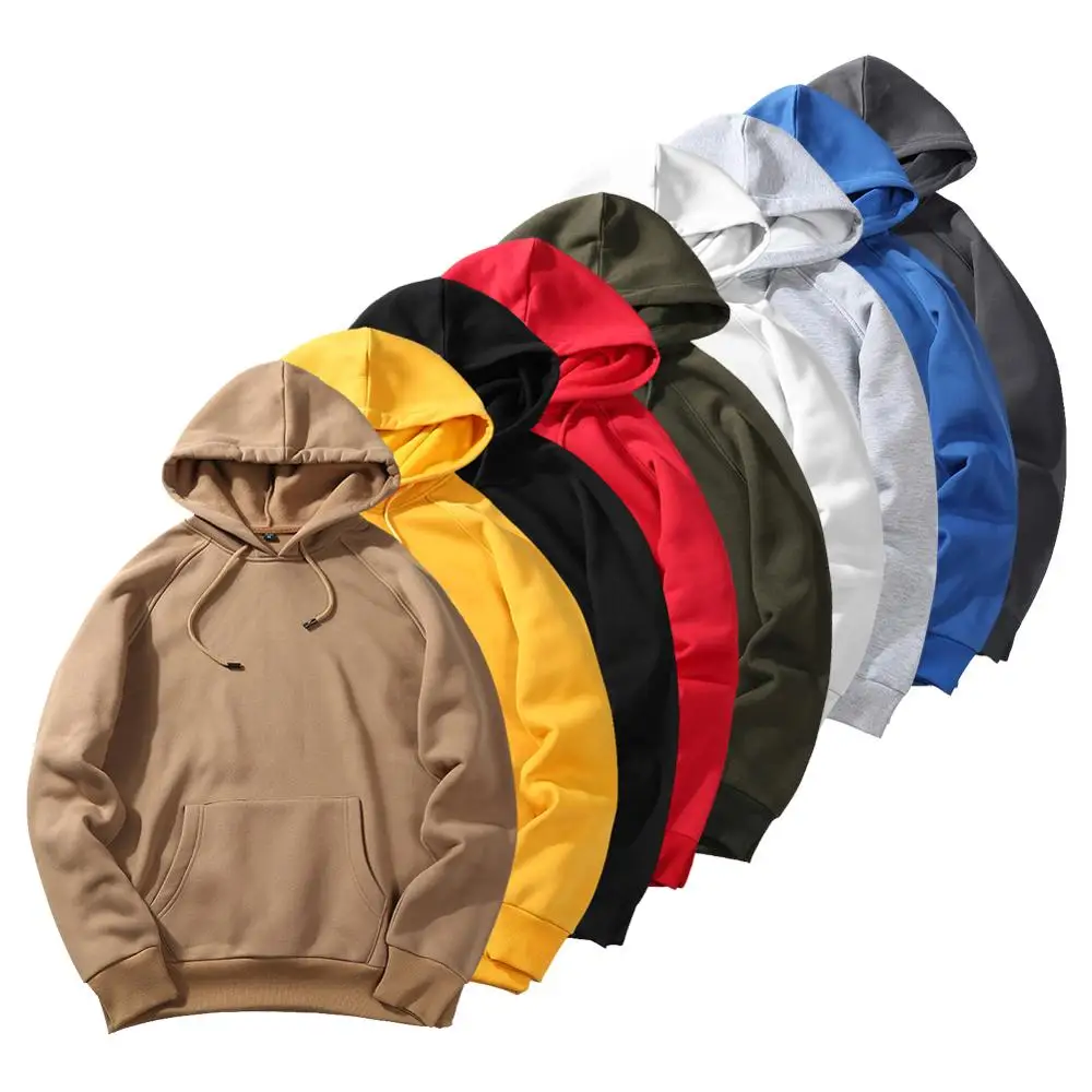 9 видов цветов толстовки с капюшоном из плотного флиса для мужчин осенняя уличная