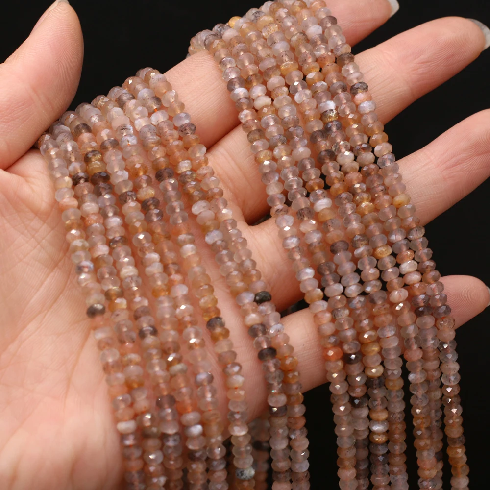 

100% Natural Stone Beads Small Section Loose Bead Rutilated Quartzs for Jewelry Making Necklace Bracelet Accessories 3x4mm