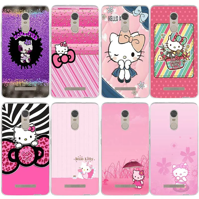 Милый дизайн Hello Kitty мягкие ТПУ чехлы для телефонов Xiaomi Redmi Mi Note 3 S 4X 4A 6 5 5S 5A 8 A1 Pro Plus