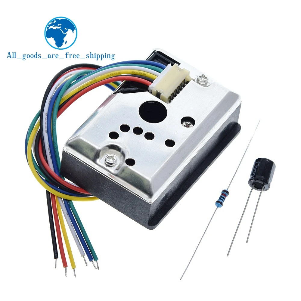 

TZT GP2Y1014AU0F Compact Optical Dust Sensor Compatible GP2Y1010AU0F GP2Y1010AUOF Smoke Particle Sensor With Cable