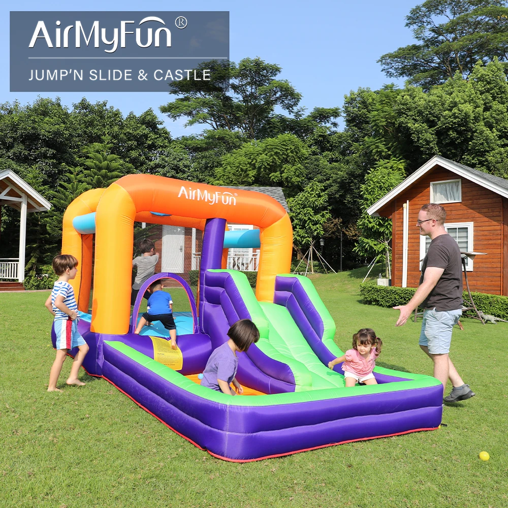 

AirMyFun Inflatable Bounce House, Jumping Slide, Bouncy Castle Bouncing Toy with Air Blower for Kids Play Outdoor & Indoor