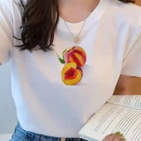 2021 summer women t shirt peach theme printed tshirts casual tops tee vintage girl ullzang mujer_t shirt