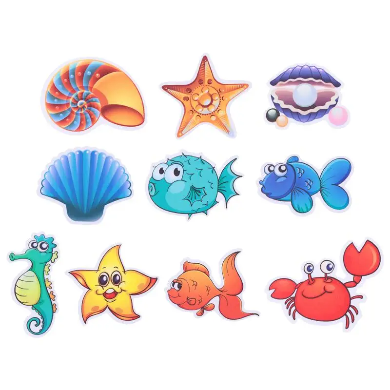 

10Pcs Bathtub Stickers Nonslip Waterproof Ocean Animals Stickers for Shower