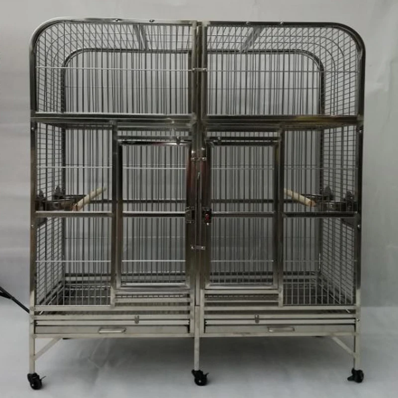 

LHXMAS PET STORE SUS304 Stainless Steel Parrot Cage Double Bird Cage Amazons 200CM X100CM X 200CM